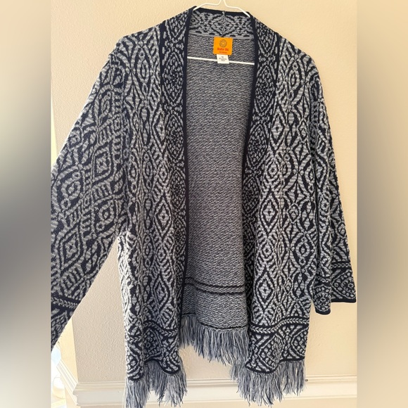 Ruby Rd. Gray and Blue Patterned Cardigan - Picture 2 of 4
